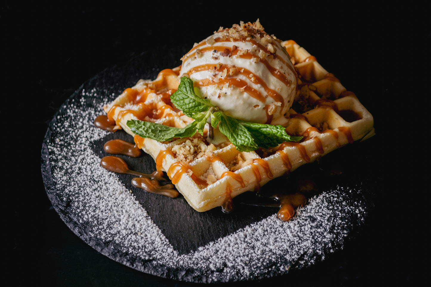 Belgian Waffle with Ice Cream