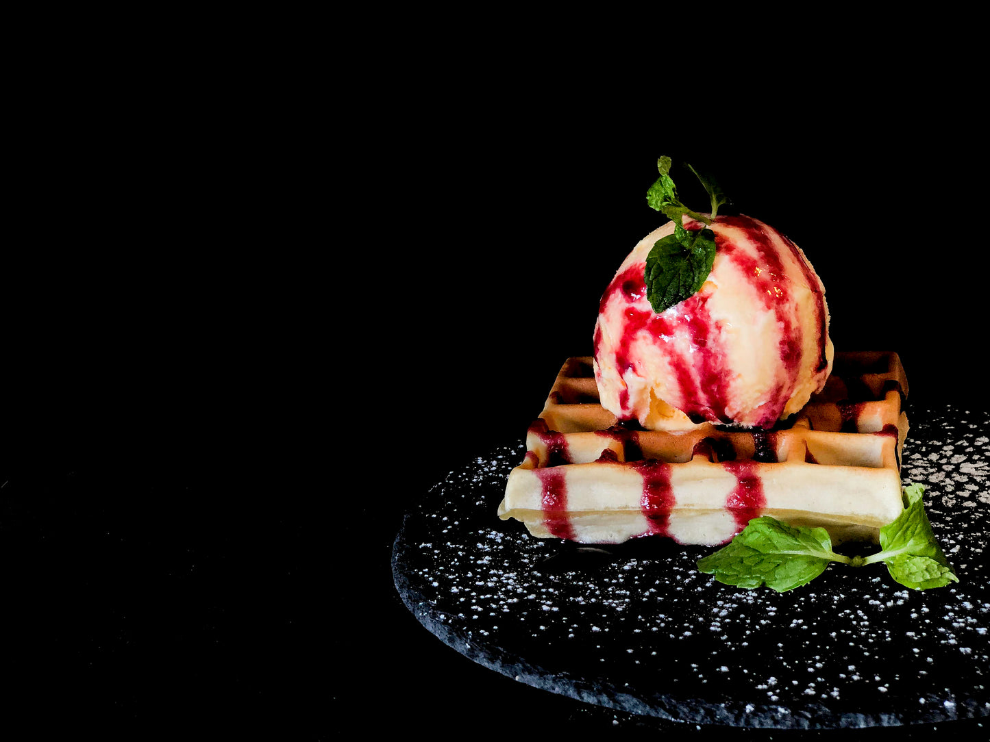 Belgian Waffle with Ice Cream